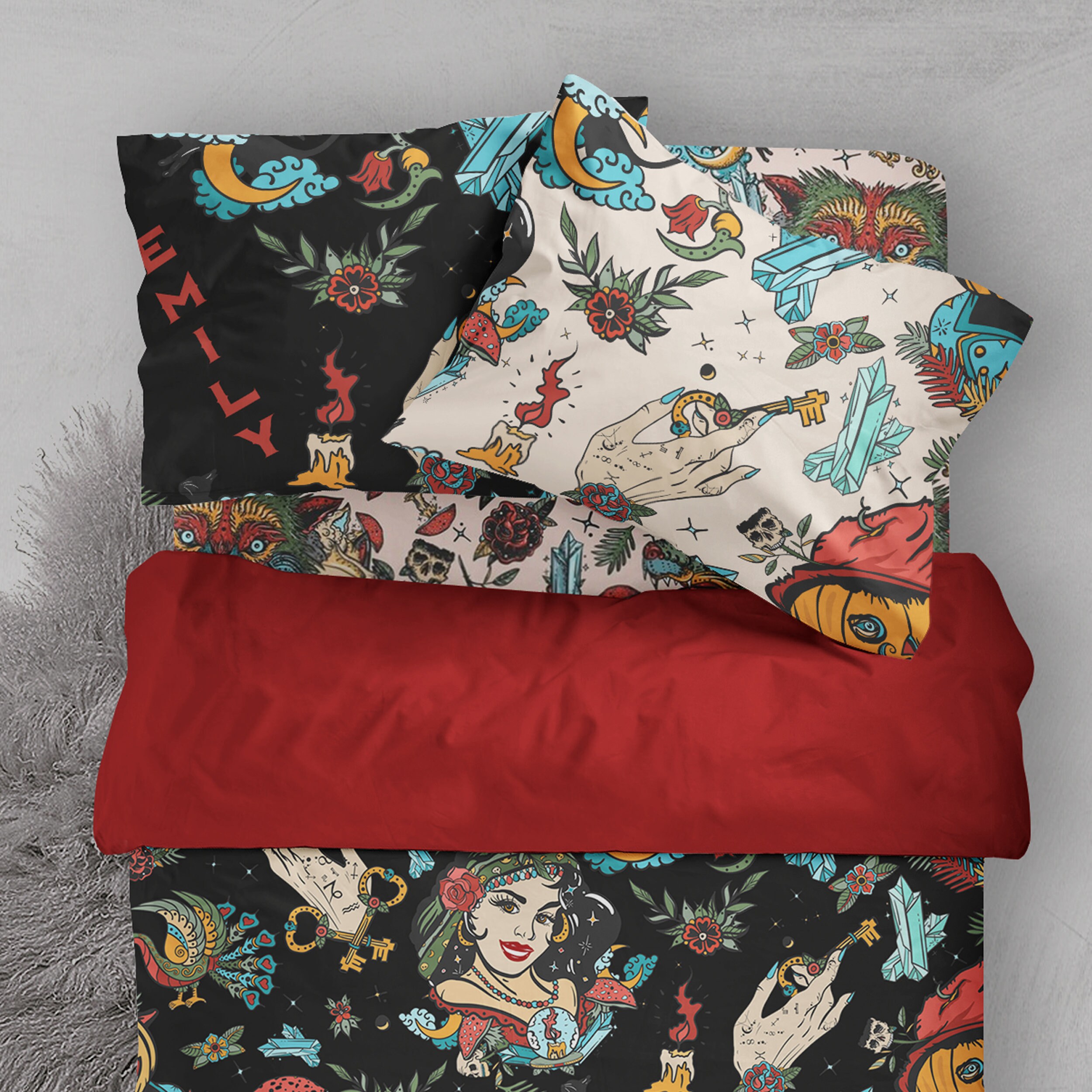 Twin bedding set gothic gothic thrmed full duvet cover goth Etsy