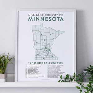Disc Golf Top 25 Courses of Minnesota Map