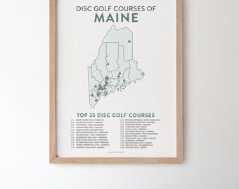Disc Golf Top 25 Courses of Maine Map