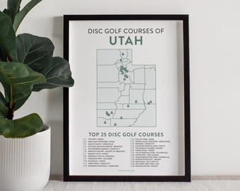 Disc Golf Top 25 Courses of Utah Map