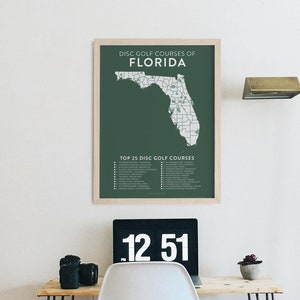 Carte des 25 meilleurs parcours de disc golf de Floride