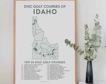 Disc Golf Top 25 Courses of Idaho Map