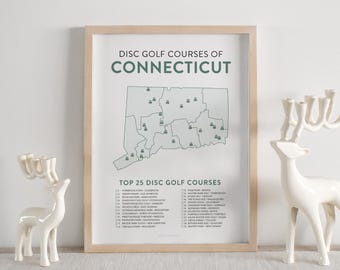 Disc Golf Top 25 Courses of Connecticut Map
