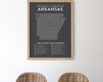 Disc Golf Top 25 Courses of Arkansas Map
