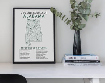 Disc Golf Top 25 Courses of Alabama Map