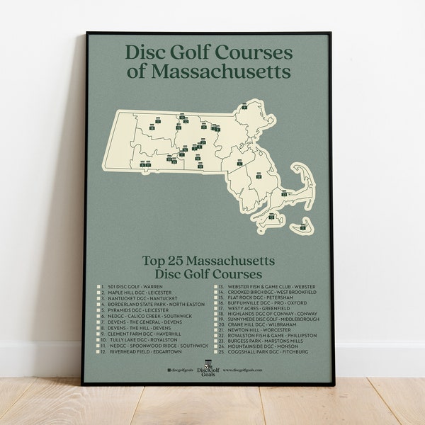 Disc Golf Courses Map Etsy
