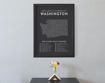 Disc Golf Top 25 Courses of Washington Map
