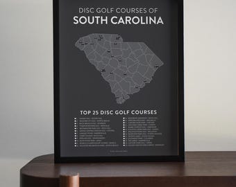 Disc Golf Top 25 Courses of South Carolina Map