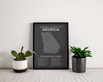 Disc Golf Top 25 Courses of Georgia Map