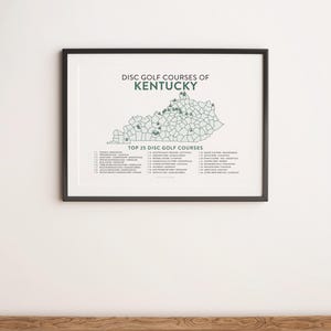 Disc Golf Top 25 Courses of Kentucky Map