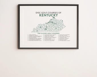 Disc Golf Top 25 Courses of Kentucky Map