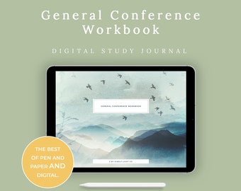 April 2024 General Conference Digital Workbook | Goodnotes General Conference Workbook | Digital Scripture Journal | Digital Notebook