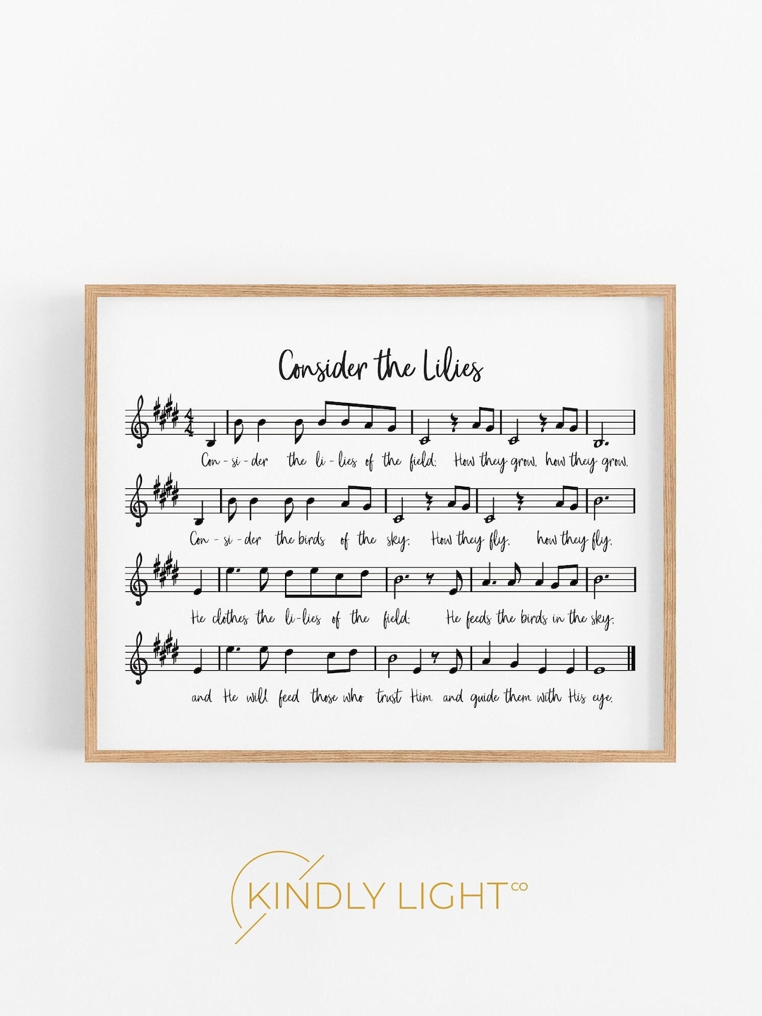 Consider the Lilies Hymn Wall Art, Farmhouse Christian Printable, Hymn