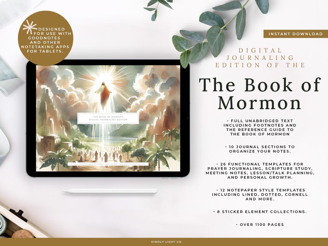 Book of Mormon Digital Journal: Scripture Study, Notes, Stickers (PDF ...