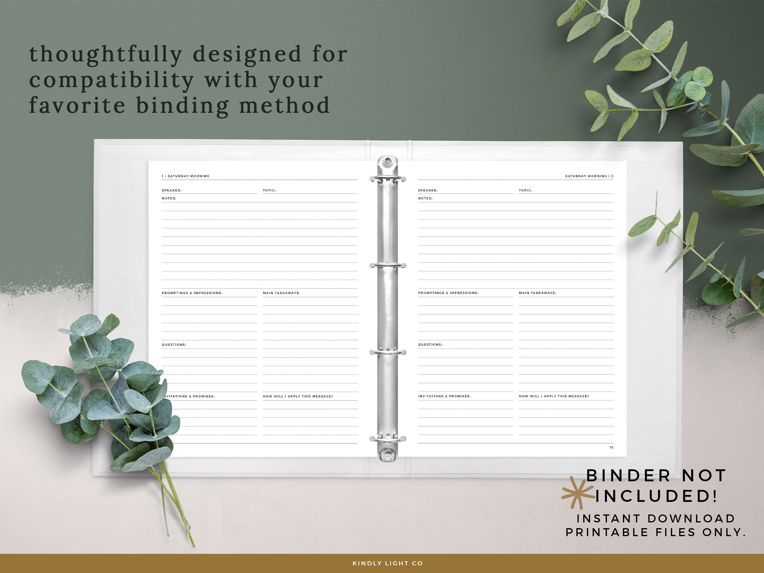 October 2024 Printable General Conference Workbook Instant Download Printable Notebook the