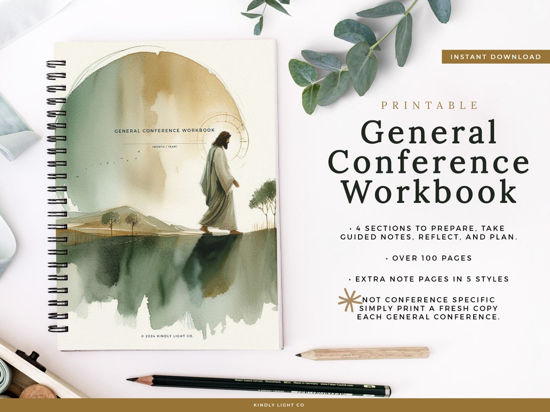 October 2024 Printable General Conference Workbook Instant Download Printable Notebook the
