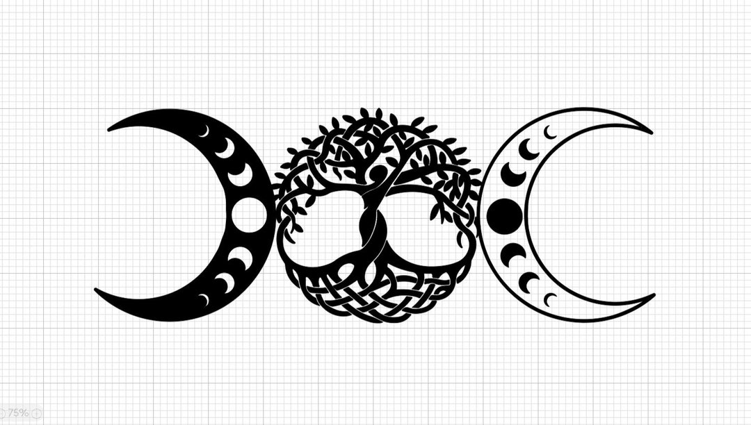 Triple Goddess Design, Svg, Pdf, Cricut, Jpg, Decal, Wicca, Pagan, Moon