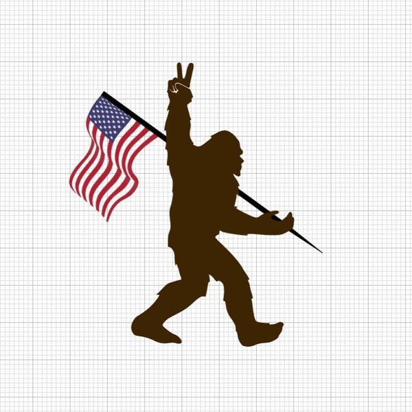 Sasquatch Holding Flag Png - Etsy
