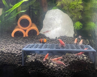 Aquarium / Aquascape Under Substrate Honeycomb Shrimp Tank Refuge Cave / Hide with Viewing Spot Window | 100mm x 40mm x 25mm