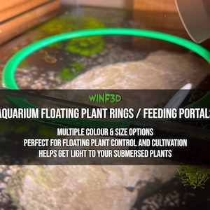 2-8" Aquarium Floating Plant Rings / Flake Feeding Portals | Shrimp / Betta Safe Tank Decoration | Great for Frogbit, Salvinia | Aquascaping