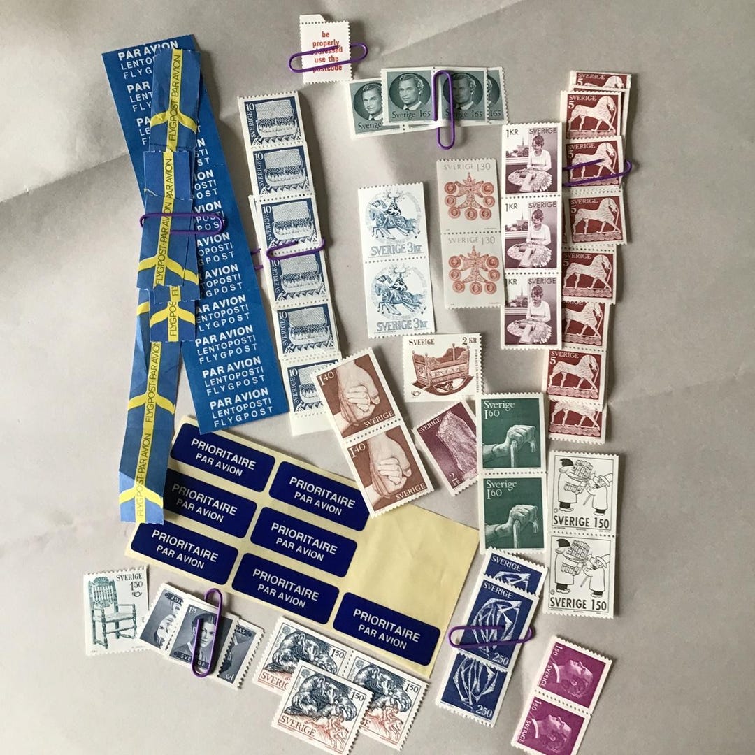 Vintage Unused/unfranked Swedish Stamps From 1980-1982 - Etsy
