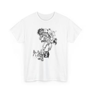 Skull Hero Punk Rock Heavy Metal Horror Comic Collage T-Shirt (Gothic Grunge Alternative Graphic Tee)
