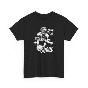 America&#39;s #1 Ghoul Black Punk Rock Heavy Metal Horror Collage T-Shirt (Gothic Grunge Alternative Graphic Tee)