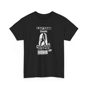 Captain Death Black Punk Rock Heavy Metal Horror Collage T-Shirt (Gothic Grunge Alternative Graphic Tee)