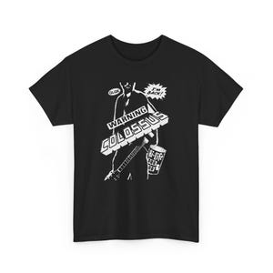 Warning Colossus Black Punk Rock Heavy Metal Horror Collage T-Shirt (Gothic Grunge Alternative Graphic Tee)