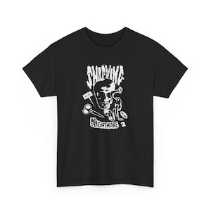 Shocking Nightmare 2 Black Punk Rock Heavy Metal Horror Collage T-Shirt (Gothic Grunge Alternative Graphic Tee)