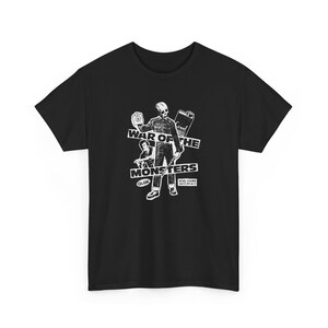 War of the Monsters Black Punk Rock Heavy Metal Horror Collage T-Shirt (Gothic Grunge Alternative Graphic Tee)