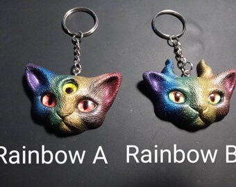 Devil cat keychain