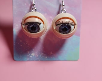 blinking doll eye earrings