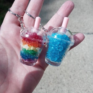 Mini bubble tea keychain/slushy keychain/coffee keychain/mini cup/mini drink