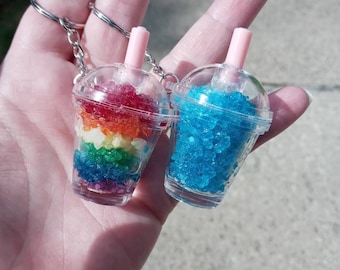 Mini bubble tea keychain/slushy keychain/coffee keychain/mini cup/mini drink