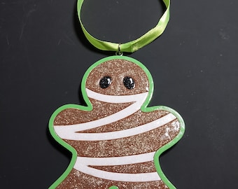 mummy gingerbread man ornament/halloween ornament