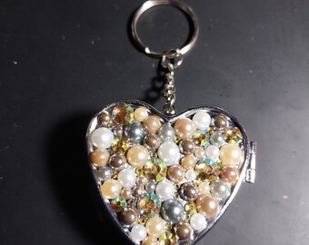 Rhinestone pill box keychain/rhinestone pill case keychain