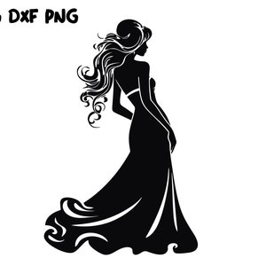 Lady in Long Dress Silhouette - Etsy Lady in Long Dress Silhouette - Etsy