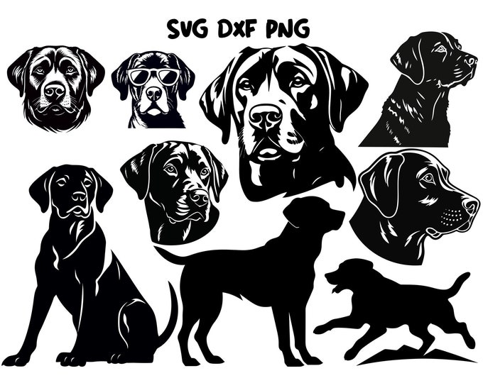 Labrador Retriever Svg Clipart Portrait Dog Vector Art, LAB Cut File ...