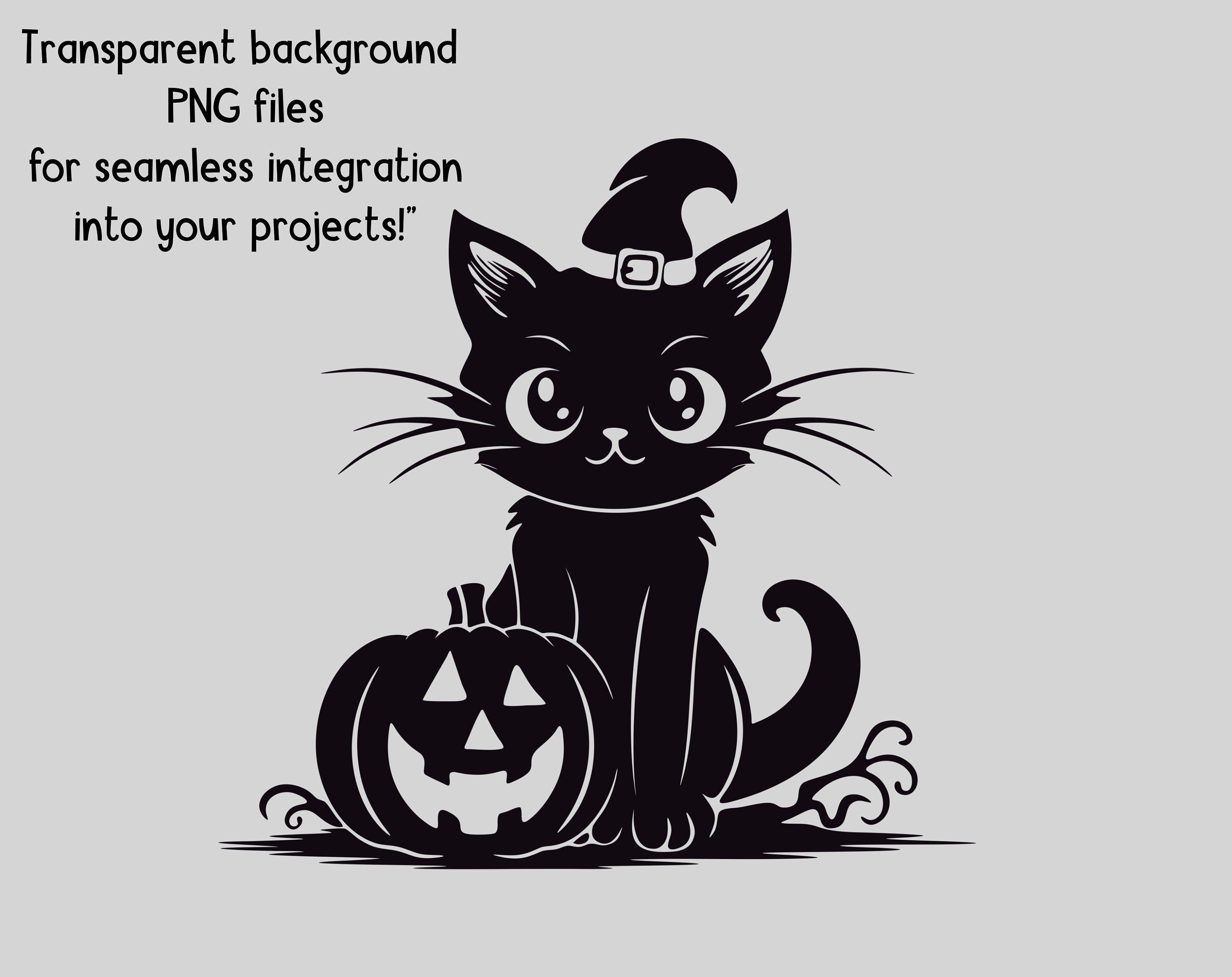 Halloween Cat Svg Cut File Witch Cat on Halloween Pumpkin Cute Cat With ...