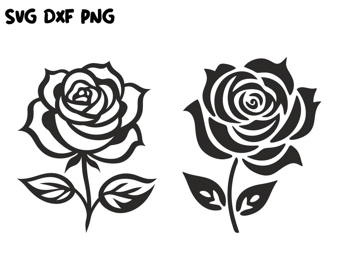 Roses SVG, Png, Dxf, Flower SVG, Rose Silhouette, SVG Cut Files, Rose ...