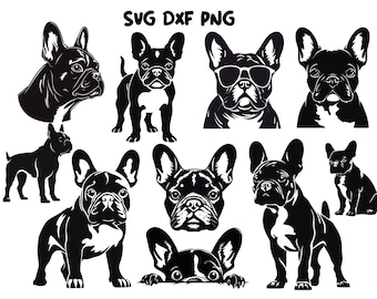 French Bulldog Bundle,Logo Vinyl Stencil,Frenchie Clipart Print,French Bulldog SVG, Silhouette, Frenchie mama svg,Bulldog Vector,Cricut file