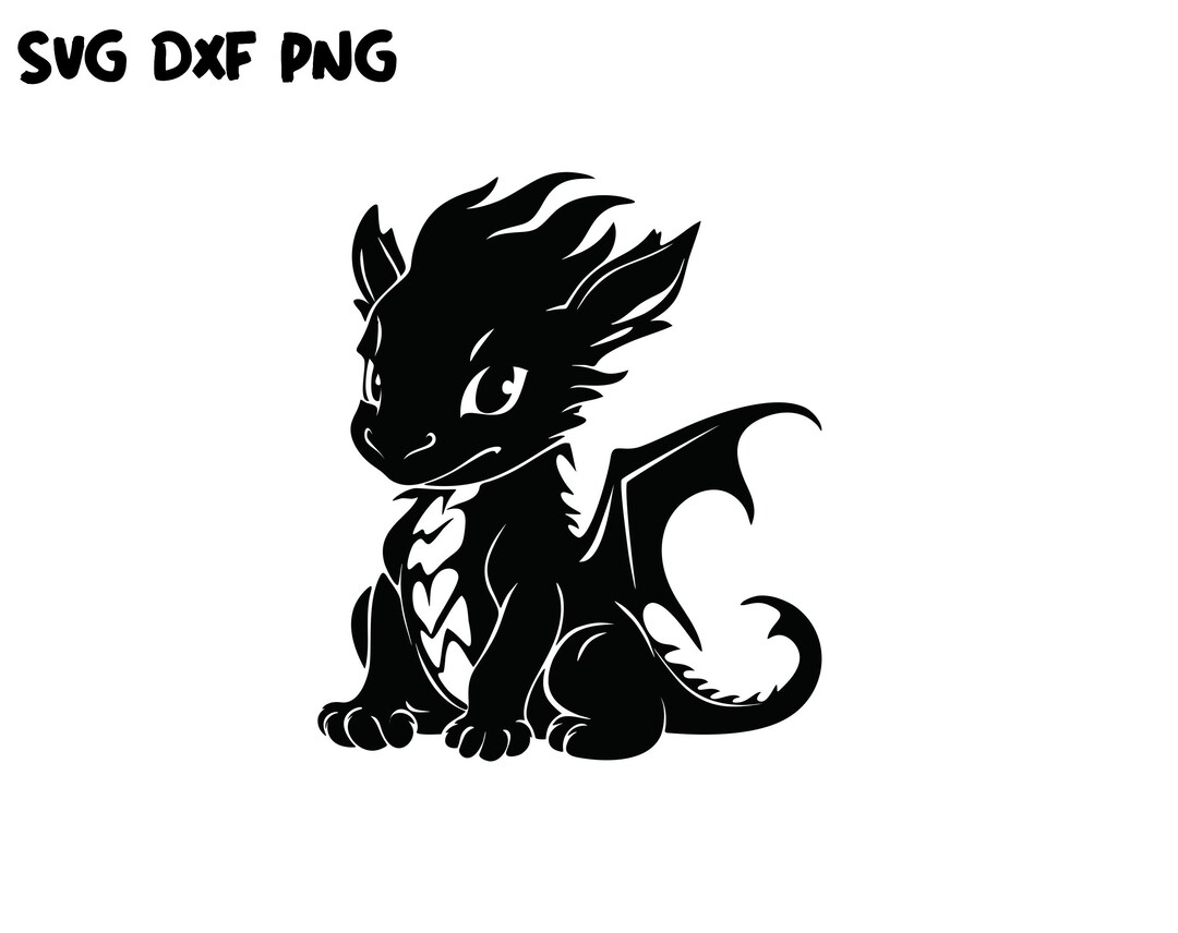 Baby Dragon SVG, Fantasy SVG, Cute Mythical Animal SVG, Cricut Cutting ...