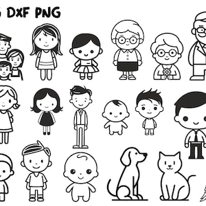 Stick-Familie-Svg-Bundle, Stick-Familie-Schnittdateien, Stick-Familie-Clipart, Schnittdateien für Cricut-Silhouette, png, dxf, svg Familiensymbole Svg