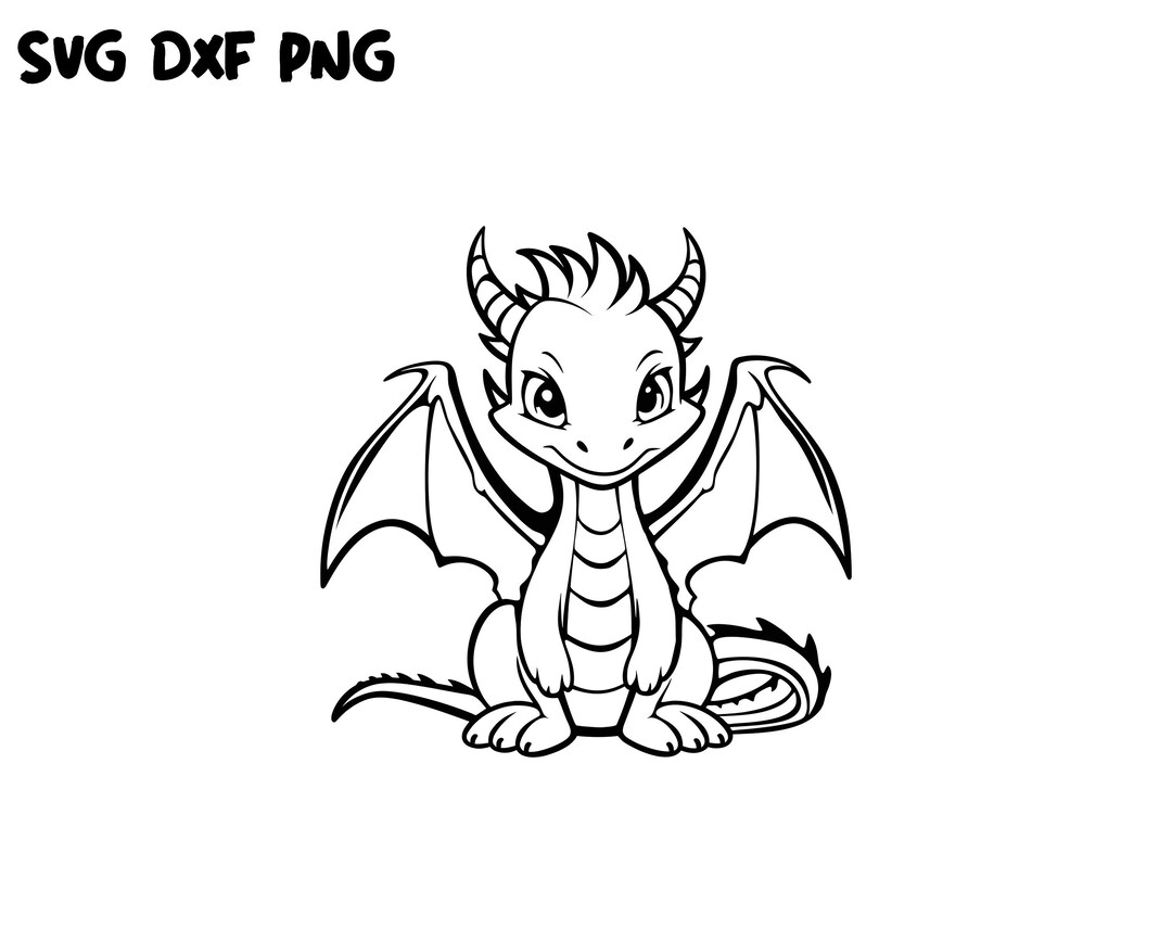 Baby Dragon SVG, Fantasy SVG, Cute Mythical Animal SVG, Cricut Cutting ...