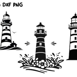 Lighthouse SVG, Lighthouse Silhouette SVG, Ocean SVG, Sea svg, Island svg, Lighthouse Design svg, Cut File for Cricut Silhouette svg dxf png