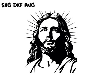 Jesus SVG, Jesus Cut File, Jesus DXF, Jesus PNG, Jesus Clipart, Jesus Silhouette, Jesus Cricut File Religious Digital Jesus Art