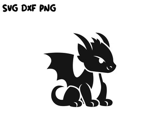 Baby Dragon SVG, Fantasy SVG, Cute Mythical Animal SVG, Cricut Cutting ...