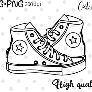 Zapatillas SVG, Sneakers Clipart, Sneakers svg cut file, Sneakers cut file, Sneakers png, Sneakers silhouette cut file