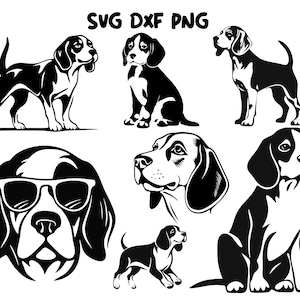 Beagle svg, dog svg file for Cricut, Vectorclipart, Cute pet Face, Head, body, dxf, png, download, shirt design, printable art breed Beagle